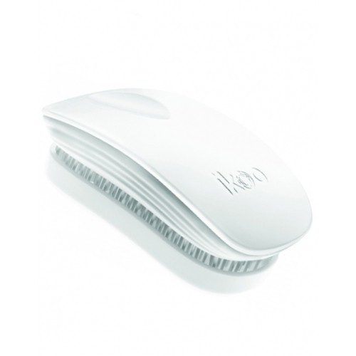 Ikoo Pocket Black Rose Metallic Hairbrush White Classic