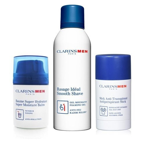 Clarins Hydration Essentials for men + moisturising balm + shaving gel + deodorant