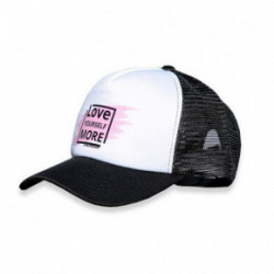 KlipShop Branded Snap-on Hat - Love Yourself More White Pink