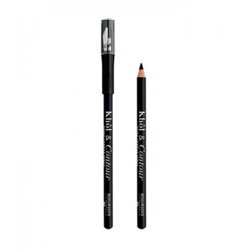 Photos - Eye / Eyebrow Pencil Bourjois Khol & Contour + Sharpener Pencil 001 Noir-Issime 