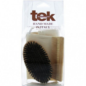 TEK Ash Wood Beard Brush and Comb Gift Set