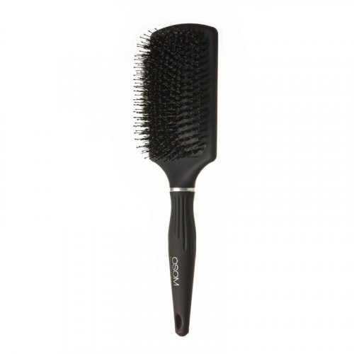 OSOM Professional Square Hairbrush with Nylon and Boar Bristles Black
