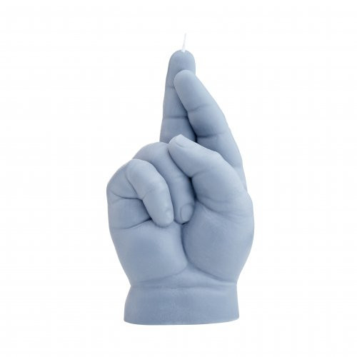 CandleHand Baby Crossed Fingers Candle Pastel Blue