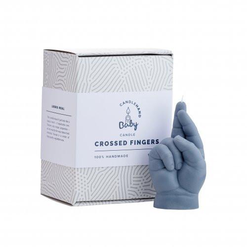 CandleHand Baby Crossed Fingers Candle Pastel Blue