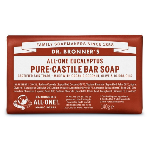 Photos - Soap / Hand Sanitiser Dr. Bronner's Eucaliptus Pure Castile Bar Soap 140g