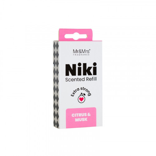 Mr&Mrs Fragrance Niki Citrus & Musk White & Black Camouflage Car Air Freshener 1 unit