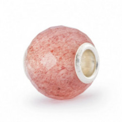 Trollbeads Round Strawberry Quartz Facet Bead 1pcs