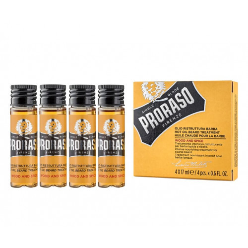 Photos - Hair Product Proraso Wood & Spice Hot Oil Beard Treatment 4x17ml 