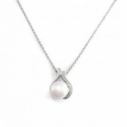 Nilly Silver Necklace With Pearl Pendant (Ag925) KS666484