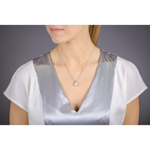 Nilly Silver Necklace With Pearl Pendant (Ag925) KS666484