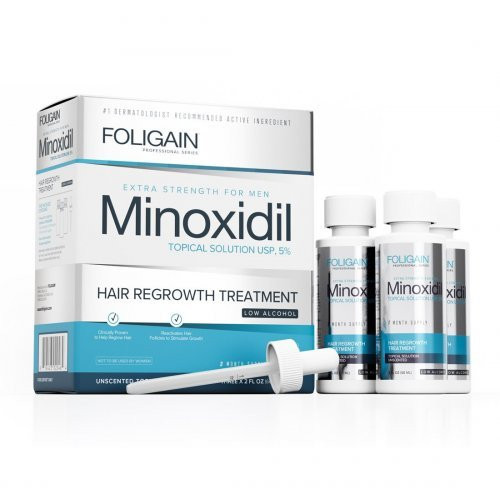 Foligain Low Alcohol Minoxidil 5% Hair Regrowth Treatment For Men - Damaged Packaging 3 Months