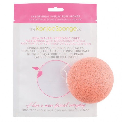 The Konjac Sponge Konjac Facial Puff Sponge French Pink Clay