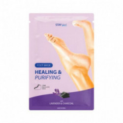 STAY WELL Healing & Purifying Foot Mask Lavender & Charcoal 1 Paire