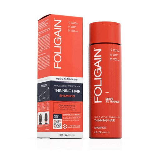 Photos - Hair Product Foligain Stimulating Hair Shampoo for Thinning Hair for Men with 2 Trioxid