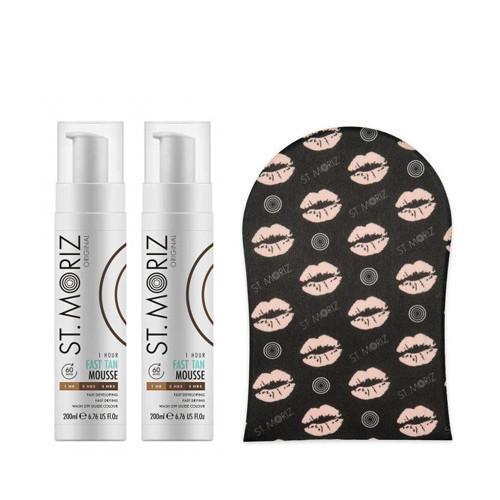 St. Moriz Professional 1 Hour Tan Mousse Express x2 + Self Tanning Mitt