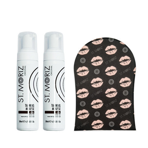 St. Moriz Professional Tanning Mousse Dark x2 + Self Tanning Mitt