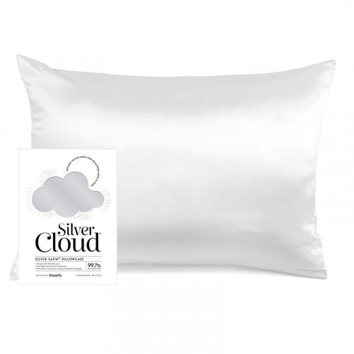 Silver Cloud Satin Pillowcase Infused with Silver Ions Charcoal