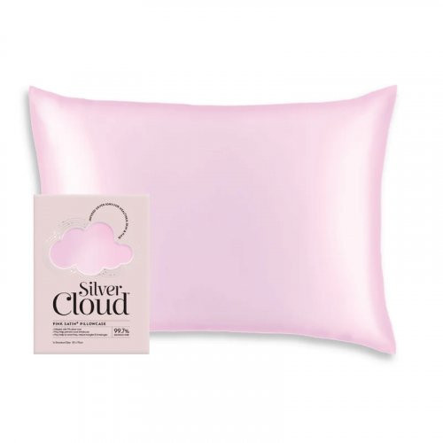 Silver Cloud Satin Pillowcase Infused with Silver Ions Charcoal