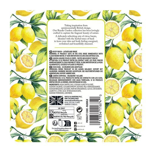 Baylis & Harding Luxury Body Wash Lemon & Basil 500ml