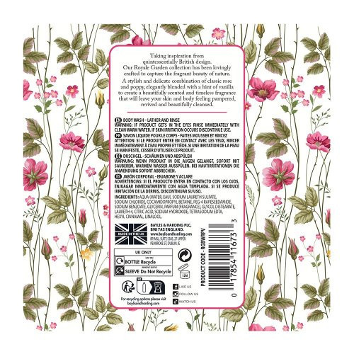 Baylis & Harding Royale Garden Rose, Poppy & Vanilla Body Wash 500ml