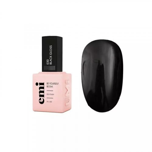 E.Mi Gel Polish Black Gloss 9ml