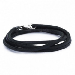 Trollbeads Leather Bracelet Black with Sterling Silver Plain Lock 45 cm