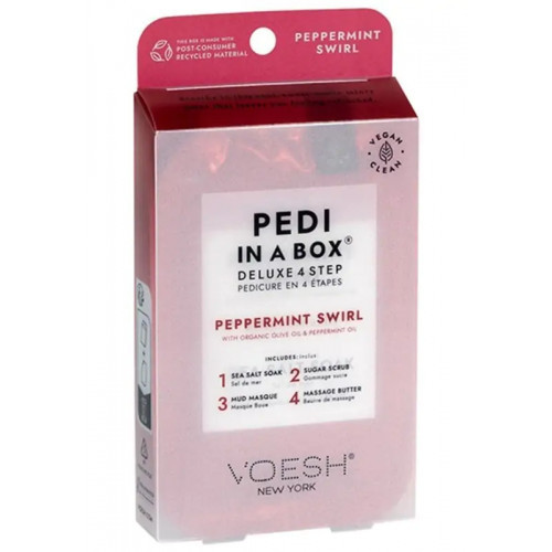 VOESH Pedi In A Box 4 in 1 Peppermint Swirl Gift set