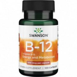 SWANSON Vitamin B12 500 mcg Energy and Metabolism Food Supplement 100 capsules