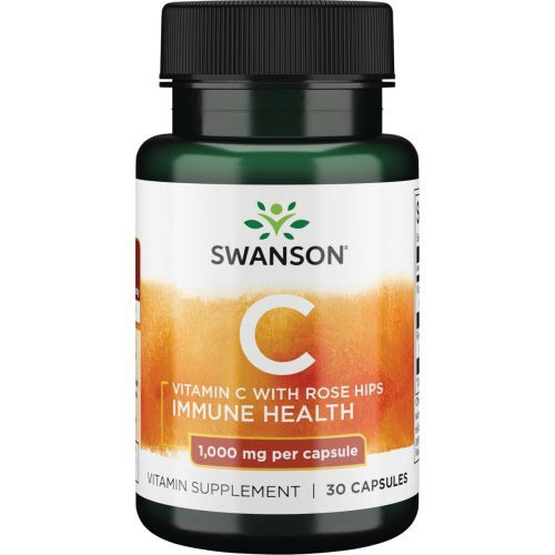 Photos - Vitamins & Minerals Swanson Vitamin C with Rose Hips 1000 mg Food Supplement 30 caps. 