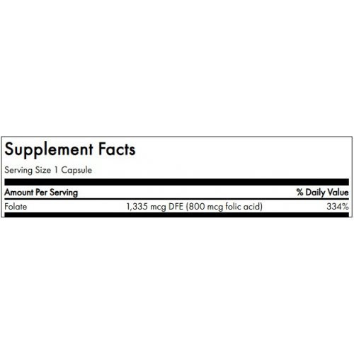 SWANSON Folic Acid Cardiovascular and Prenatal Health 800mcg 250 kapsulių