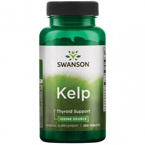 SWANSON Kelp Tyroid Support Iodine Source 250 tablečių