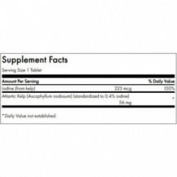 SWANSON Kelp Tyroid Support Iodine Source 250 tablečių