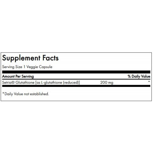 SWANSON Reduced L-Glutathione Double Strength Antioxidant and Immune Support 200mg 60 caps.