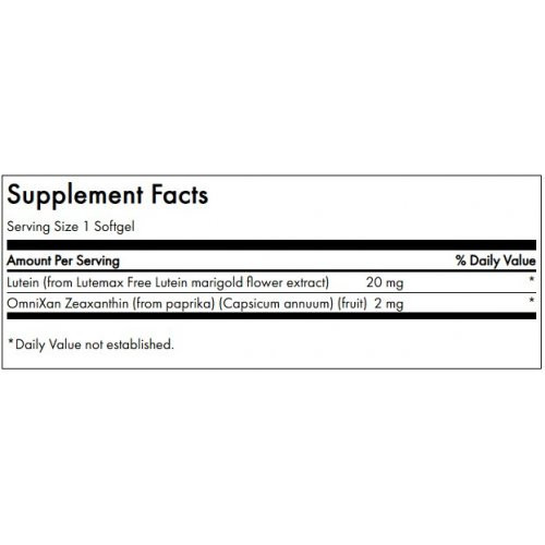SWANSON Synergistic Eye and Vision Health Lutein and Zeaxanthin 60 caps.