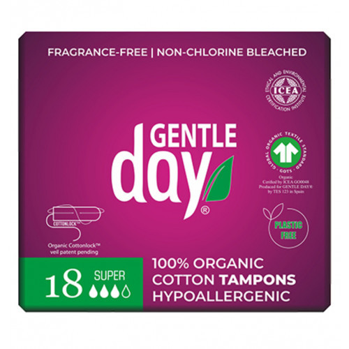 Gentle Day Super Organic Cotton Tampons 18 pcs