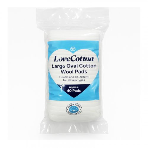 Love Cotton Large Oval Cotton Wool Pads 40vnt.