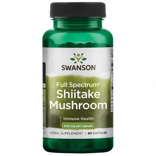 SWANSON Full Spectrum Shiitake Mushroom 500mg Immune Health 60 caps.