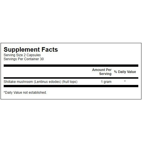 SWANSON Full Spectrum Shiitake Mushroom 500mg Immune Health 60 caps.