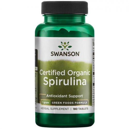 SWANSON Certified Organic Spirulina 500mg Antioxidant Support 180 capsules