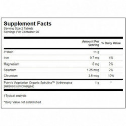SWANSON Certified Organic Spirulina 500mg Antioxidant Support 180 capsules