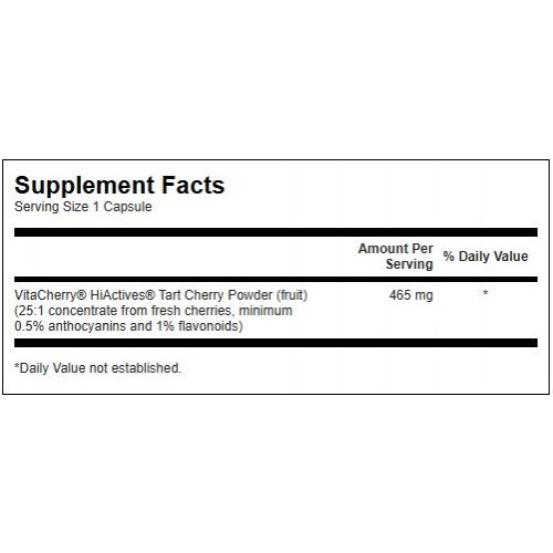 SWANSON HiActives Tart Cherry 465mg Joint Health and Mobility 60 caps.