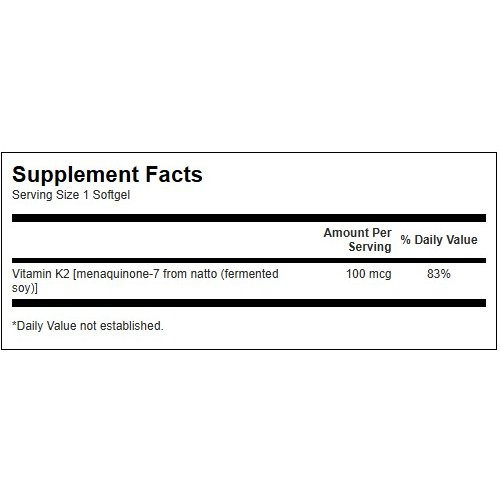 SWANSON Natural Vitamin K2 100mcg Bone and Cardiovascular Health 30 caps.