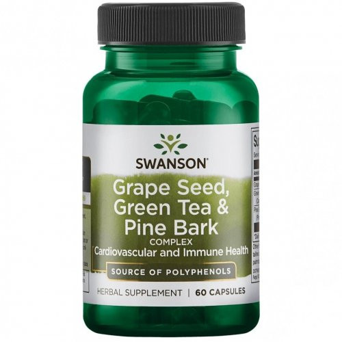SWANSON Grape Seed, Green Tea & Pine Bark Complex 60 caps.