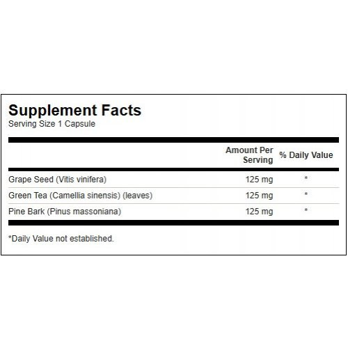 SWANSON Grape Seed, Green Tea & Pine Bark Complex 60 caps.