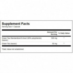SWANSON Green Tea Extract 500mg Antioxidant Support 60 caps.