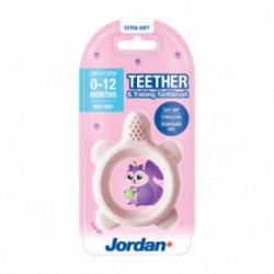 Jordan Teether and Training Toothbrush Extra Soft Pink