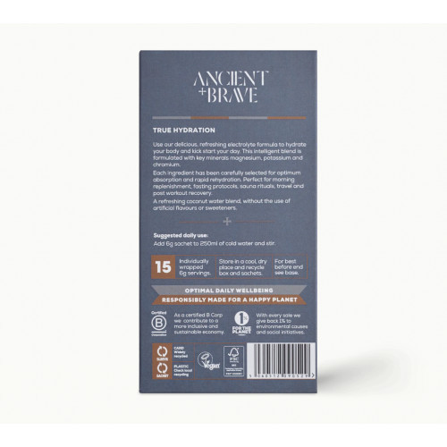 Ancient + Brave True Hydration Advanced Electrolyte Formula Sachets 15x6g