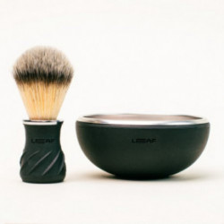 Leaf Shave Shave Bowl & Brush Black