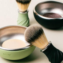 Leaf Shave Shave Bowl & Brush Black