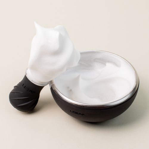 Leaf Shave Shave Bowl & Brush Black